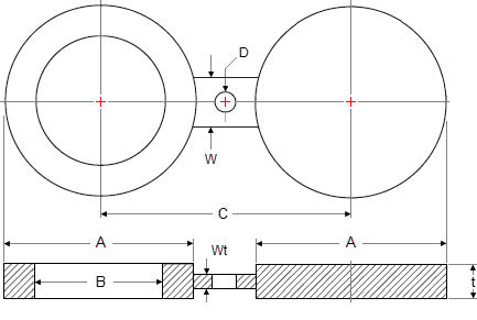 ANSI B16.48 Spectacle Blind Flanges Dimensions
